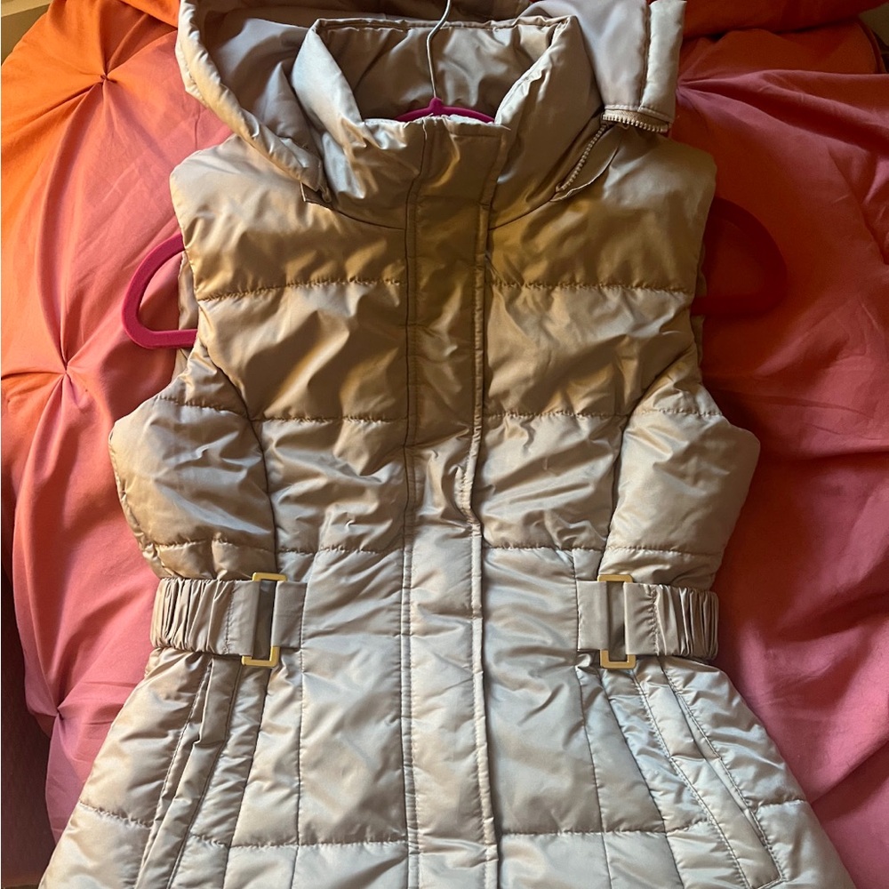 New York & Company Beige Puffer Vest
